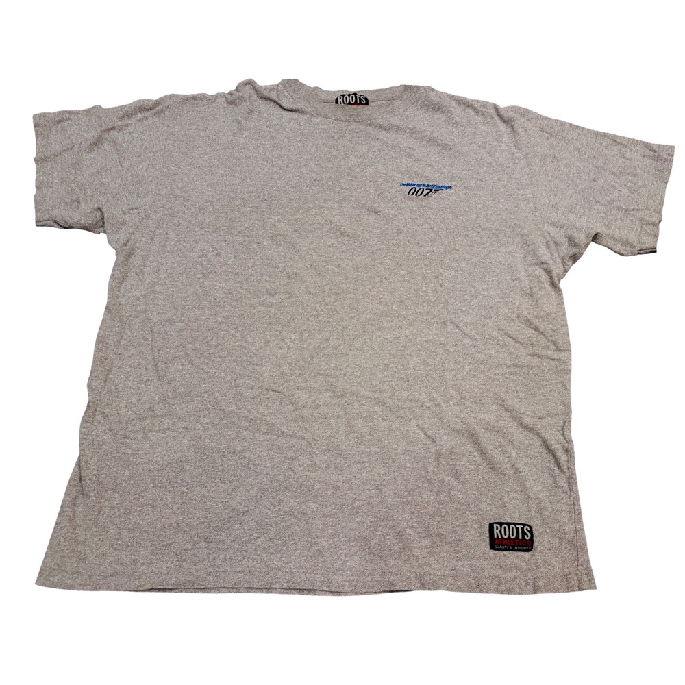 Vintage Roots Athletics James Bond 007 The World Is Not‎ Enough T-Shirt Grey XL